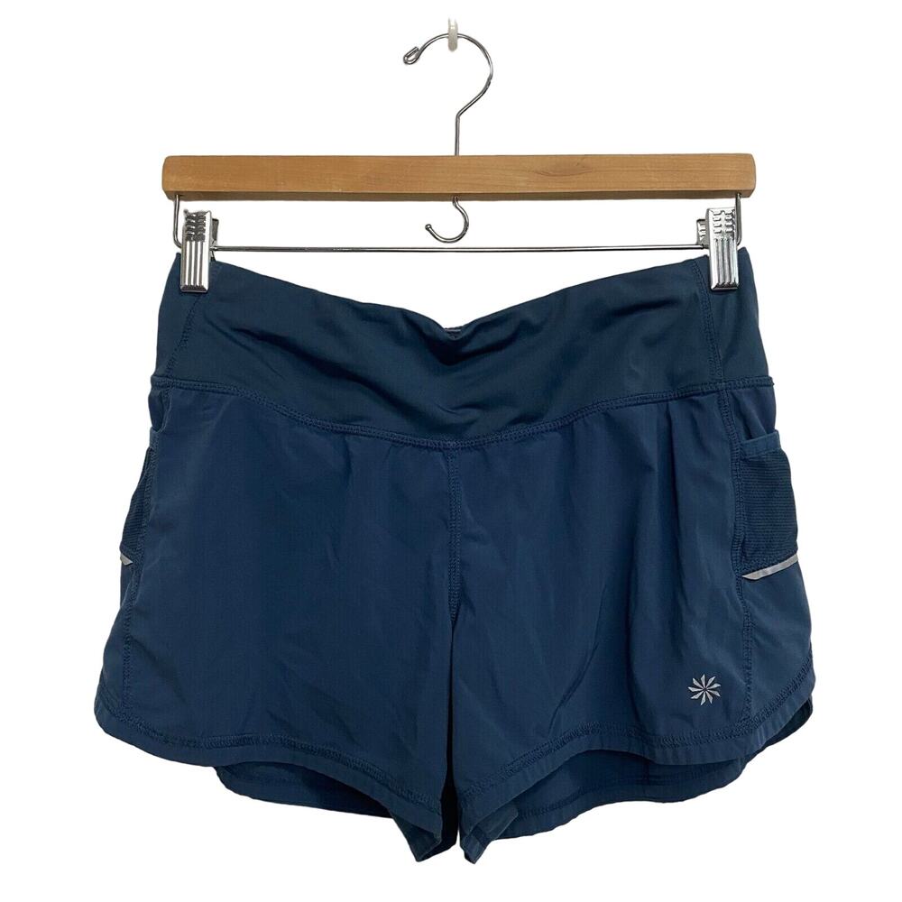 Athleta Athletic Shorts Women's Sz S Blue‎ Comfort Pull On Elastic Waist Stretch